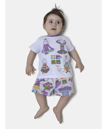 Pijama Feminino Bebe Manga Curta e Short