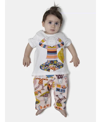 Pijama Feminino Bebe Manga Curta e Calça