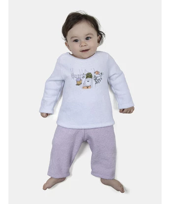 Pijama Feminino Bebe Manga Longa e Calça Plush
