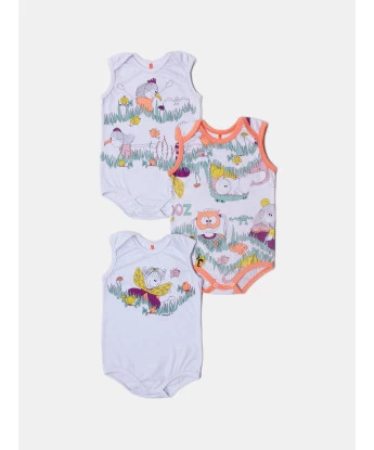 Kit body cavado Bebê Menina Até 12 Meses