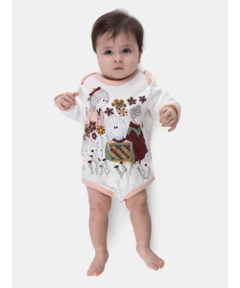  Kit Body Para Bebê Menina Manga Longa Pat e Annie