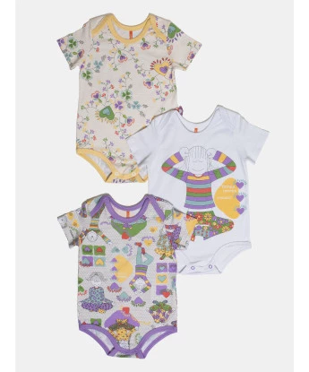 Kit Body Feminino Bebe Manga Curta