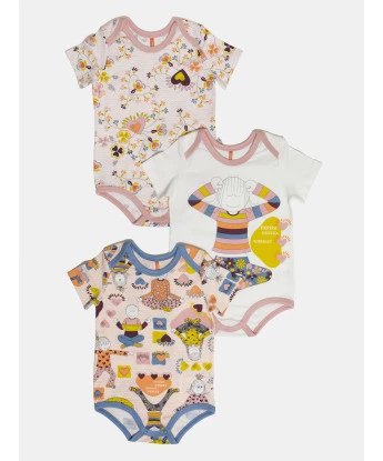 Kit Body Feminino Bebe Manga Curta