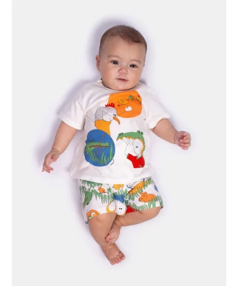 Pijama Bebê Sonhart Unissex manga curta e short Estampado 