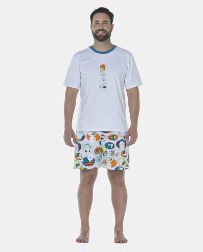Pijama Masculino Adulto Manga Curta e Short