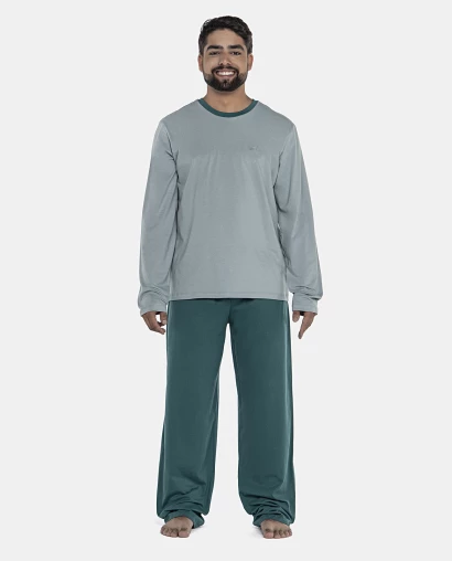 Pijama Masculino Adulto Manga Longa e Calça