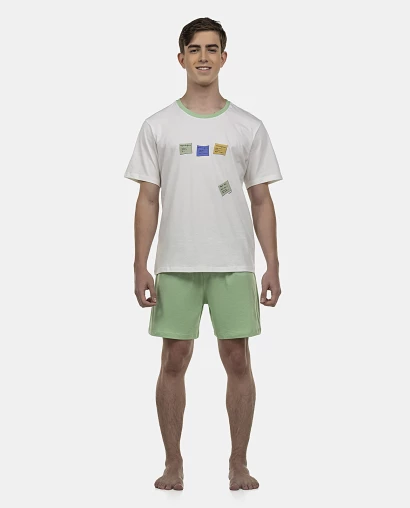 Pijama Masculino Adulto Manga Curta e Short