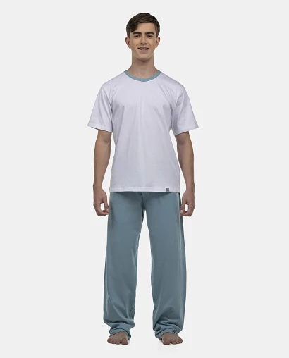 Pijama Masculino Adulto Manga Curta e Calça