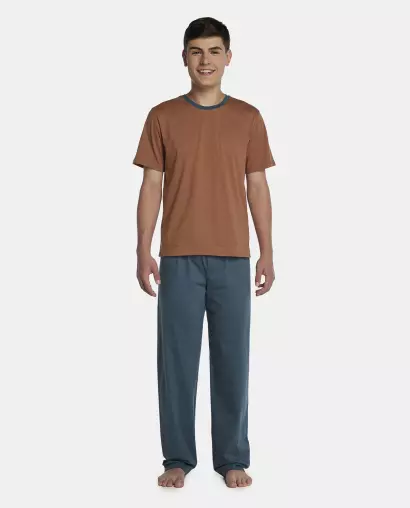 Pijama Masculino Adulto Manga Curta e Calça