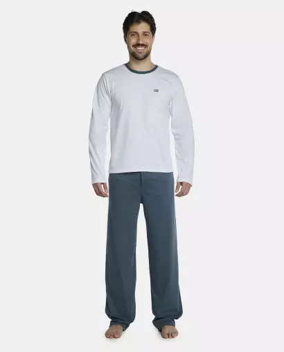 Pijama Masculino Adulto Manga Longa e Calça