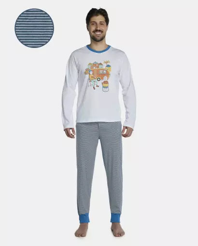 Pijama Masculino Adulto Manga Longa e Calça