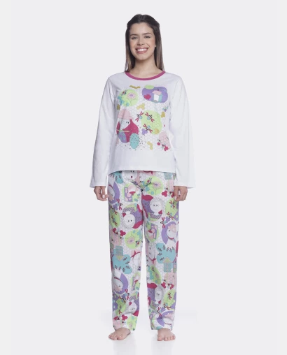 Conjunto Feminino Adulto Manga Longa e Calça