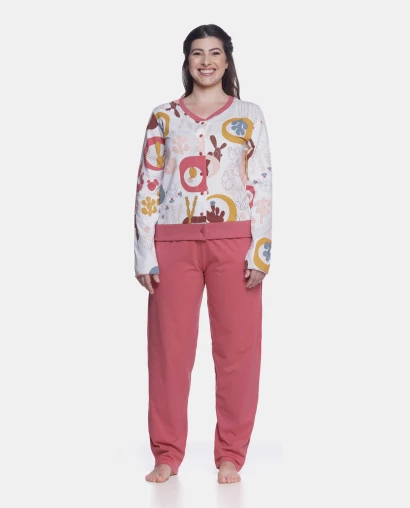 Homewear manga longa e calça       