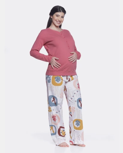 Homewear gestante manga longa e calça