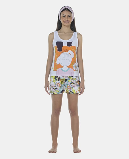 Pijama Feminino Adulto Regata e Short
