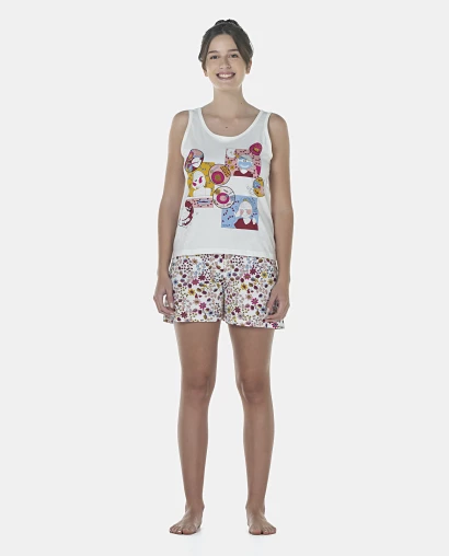Pijama Feminino Adulto Regata e Short