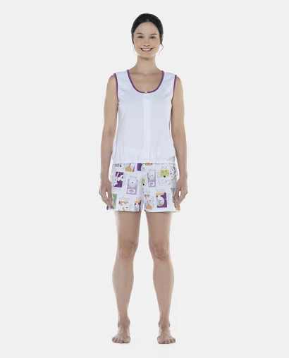 Pijama Feminino Adulto Regata Aberta e Short