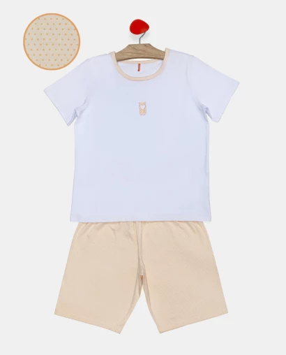 Pijama Feminino Adulto Manga Curta e Bermuda