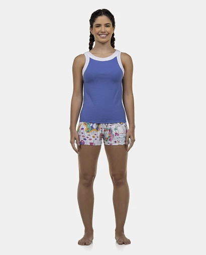 Pijama Feminino Adulto Regata e Short