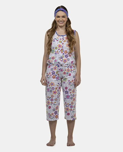 Pijama Feminino Adulto Regata e Corsário