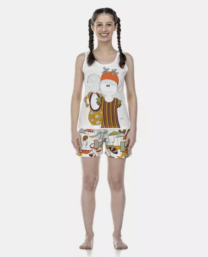 Pijama Feminino Adulto Regata e Short