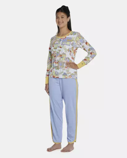 Pijama Feminino Adulto Manga Longa e Calça