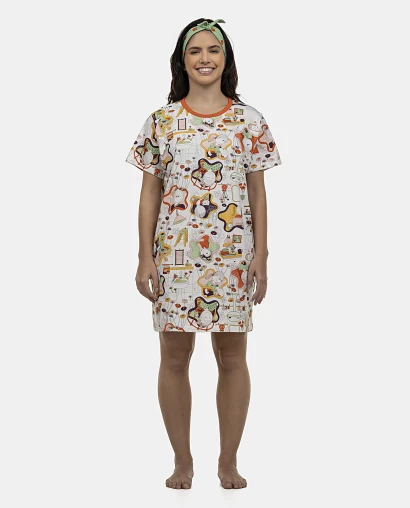 Camisão Feminino Adulto Manga Curta