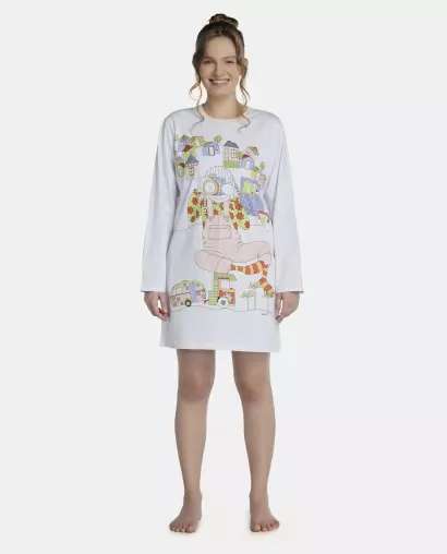 Camisão Feminino Adulto Manga Longa