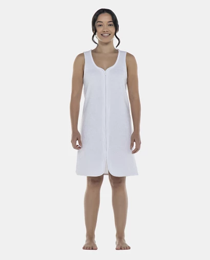 Roupão Feminino Adulto Regata Zíper Atoalhado