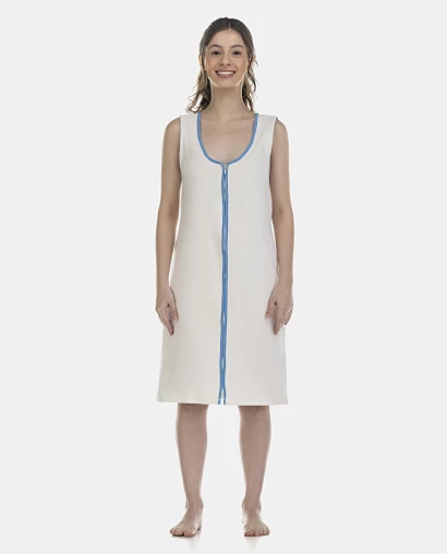 Roupão Feminino Adulto Regata Zíper Atoalhado