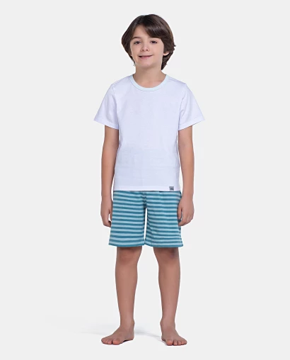 Pijama Manga Curta e Bermuda