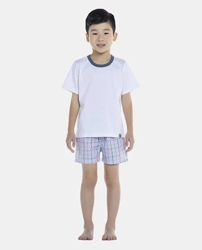 Pijama Masculino Kids Manga Curta e Short Tricoline