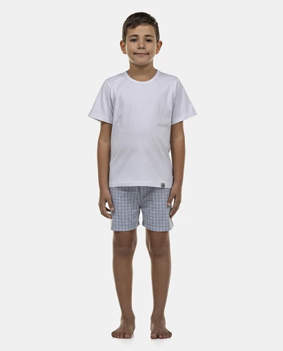 Pijama Masculino Kids Manga Curta e Short Tricoline