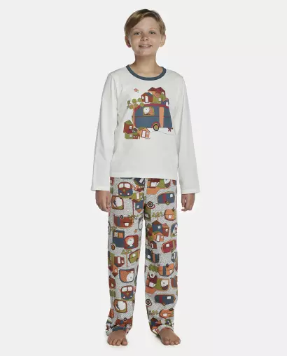 Pijama Masculino Kids Manga Longa e Calça