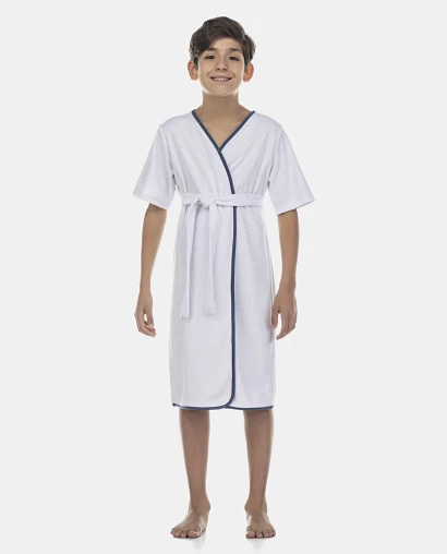 Roupão Masculino Kids Manga Curta Atoalhado