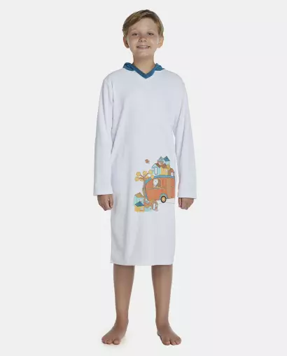 Roupão Masculino Kids Manga Longa Fechado Com Capuz Atoalhado