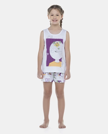 Pijama Feminino Kids Regata e Short