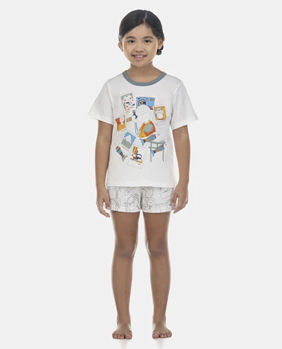 Pijama Feminino Kids Manga Curta e Short