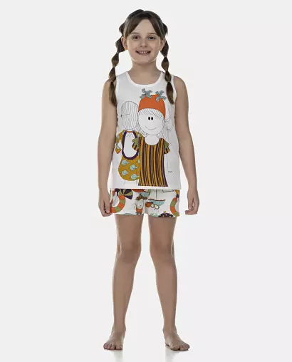 Pijama Feminino Kids Regata e Short
