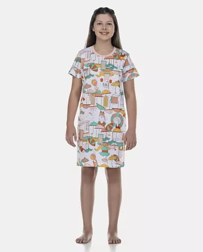 Camisão Feminino Kids Manga Curta