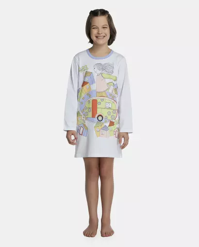 Camisão Feminino Kids Manga Longa