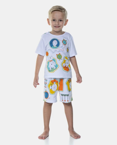 Pijama Manga Curta e Bermuda