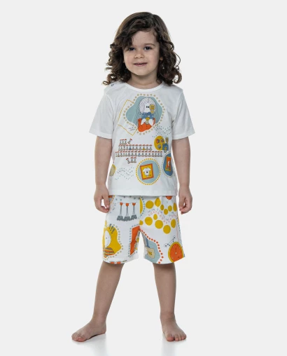 Pijama Manga Curta e Bermuda