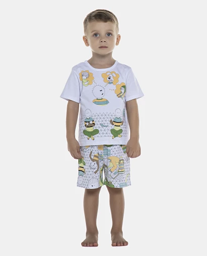 Pijama Masculino Baby Manga Curta e Bermuda