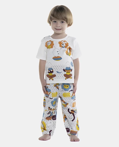 Pijama Masculino Baby Manga Curta e Calça