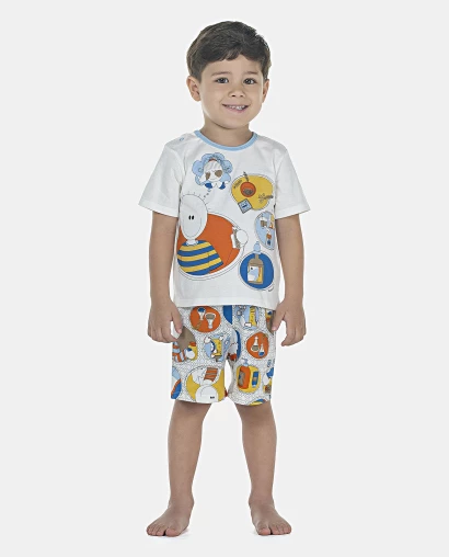 Pijama Masculino Baby Manga Curta e Bermuda