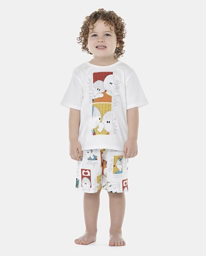 Pijama Masculino Baby Manga Curta e Bermuda
