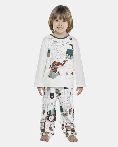 Pijama Masculino Baby Manga Longa e Calça Moletinho