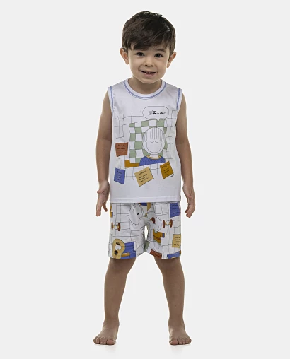 Pijama Masculino Baby Regata Machão e Bermuda