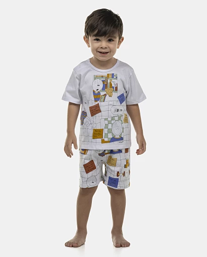 Pijama Masculino Baby Manga Curta e Bermuda